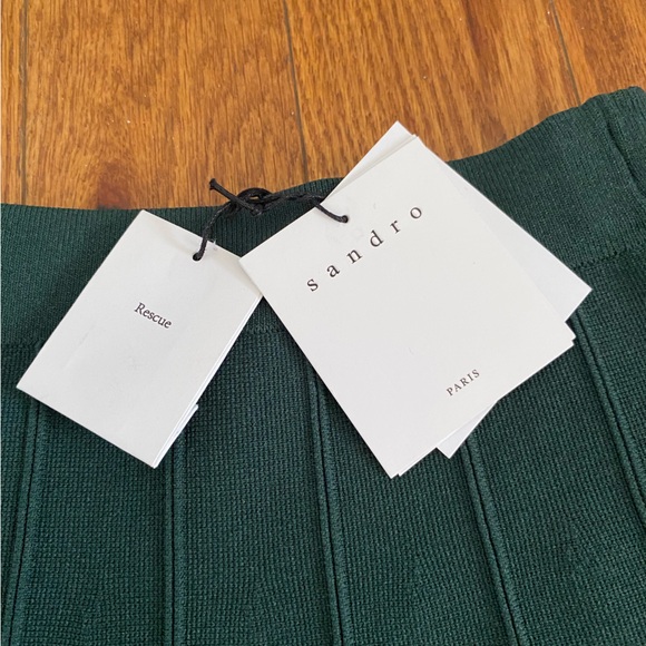 SANDRO PARIS Green Skirt with Pearls - Picture 9 of 10